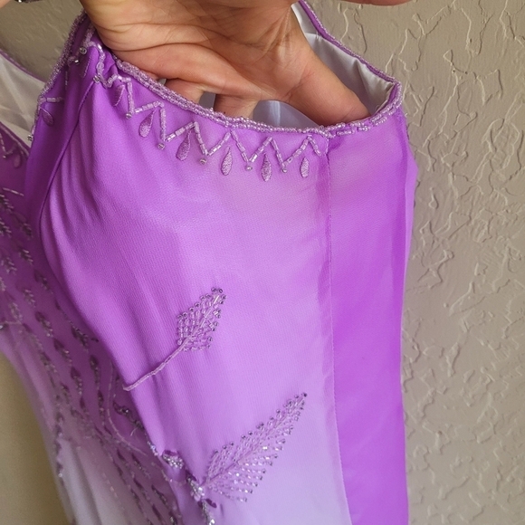 Lenovia Purple Ombre Beaded Gown size L - Picture 6 of 8